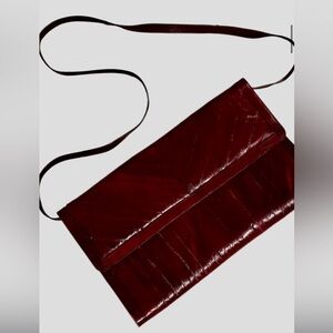 Vintage 1980s Royal Hock Burgundy Eel Skin Purse